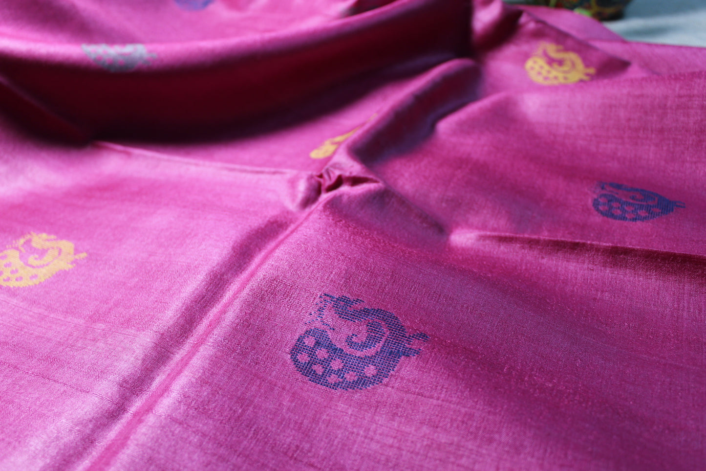 Pink Pure Handloom Tussar Silk Saree