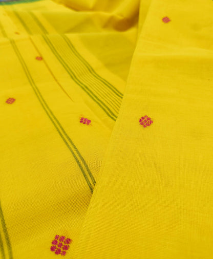 AGNI - Yellow Pure Cotton Butta Saree