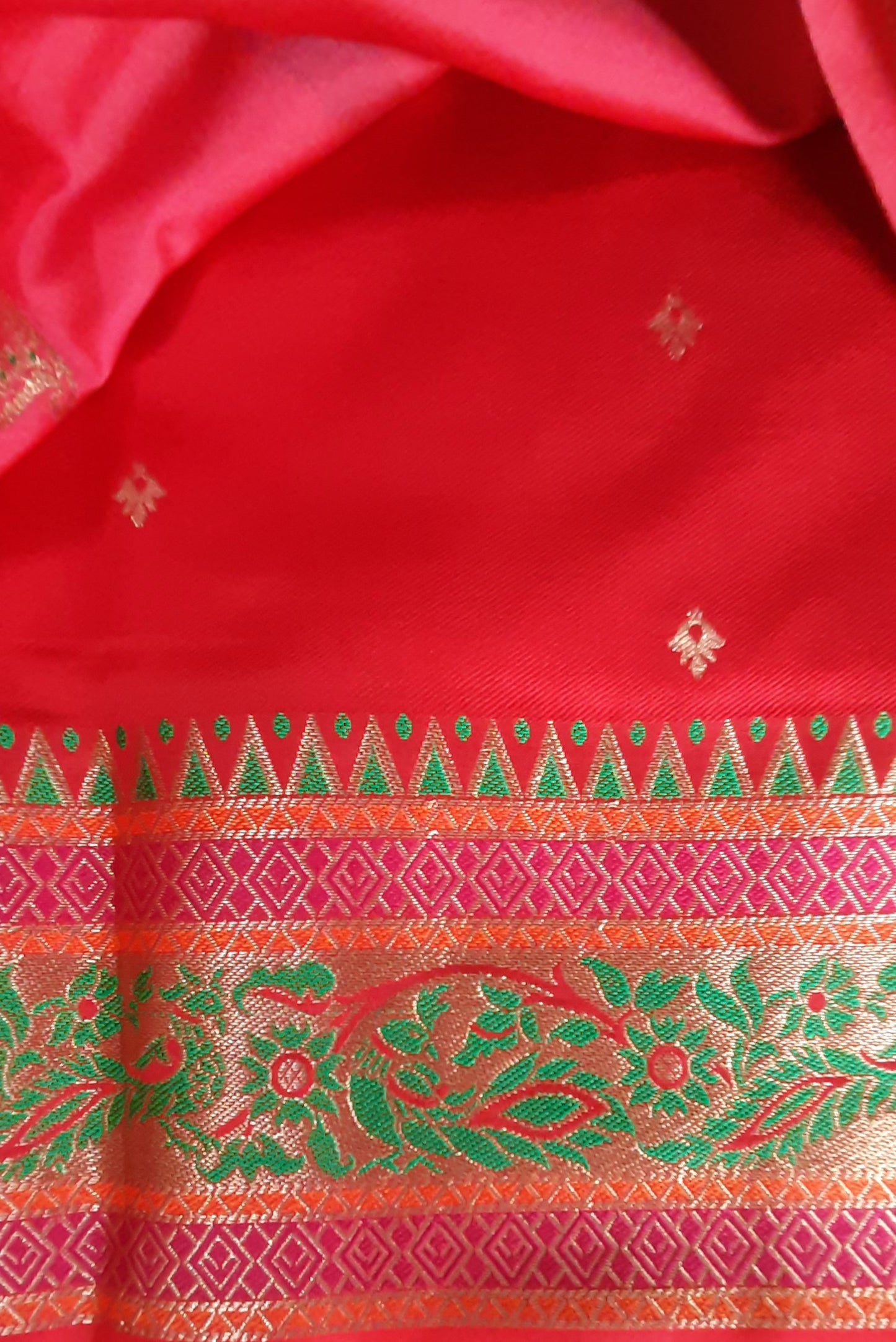 Peach Paithani Silk Saree