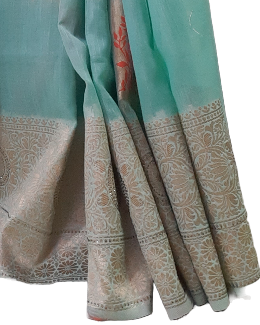 Handloom Cotton Saree - Mint Green