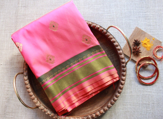 Punch Pink Paithani Silk Saree