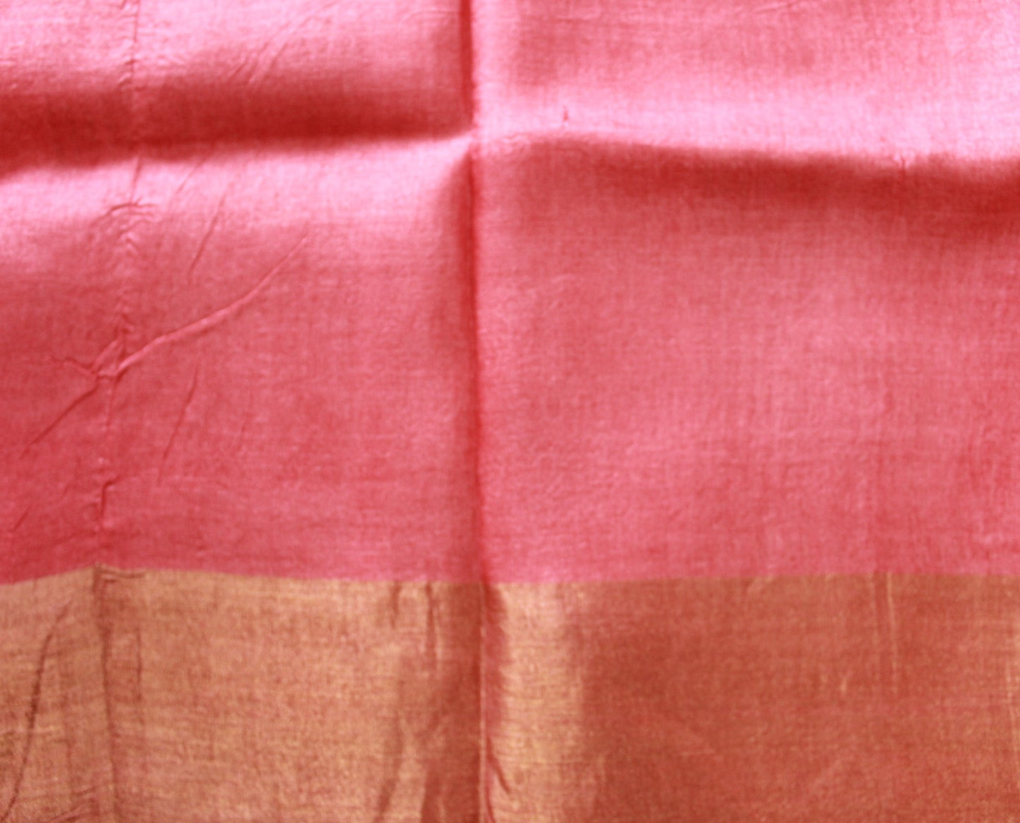 Peach Printed Pure Tussar Silk Saree