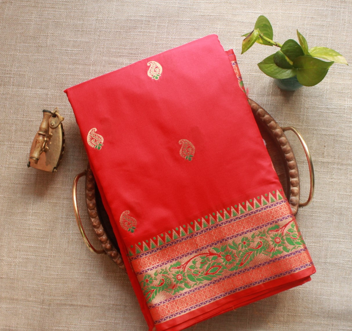 Paithani Soft Silk Red Saree Vaardaram paithani-soft-silk-red-saree-vaardaram